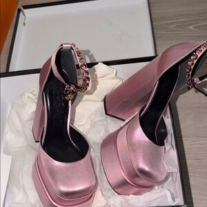 Versace Medusa heels satin pink